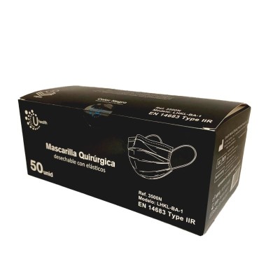 Mascarilla Quirúrgica Negra