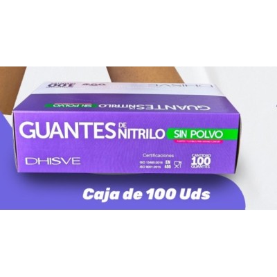 Guantes de Nitrilo Violeta Azul Dhisve XS