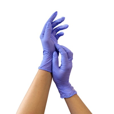Guantes de Nitrilo Violeta Azul Dhisve XS
