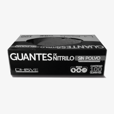 Guantes de Nitrilo Negro Dhisve S