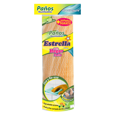 Paños Reutilizables en Rollo Estrella