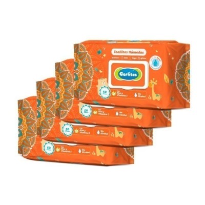 Toalla Húmeda Carlitos Naranja x200