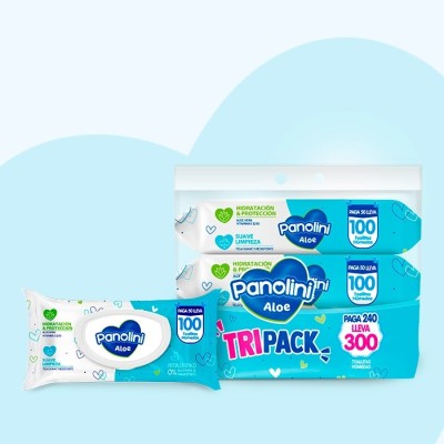 Toalla Húmeda Panolini Aloe x300