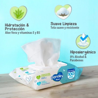 Toalla Húmeda Panolini Aloe x100