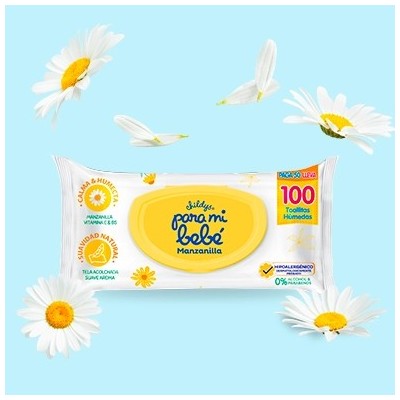 Toalla Húmeda Para Mi Bebé Manzanilla x100