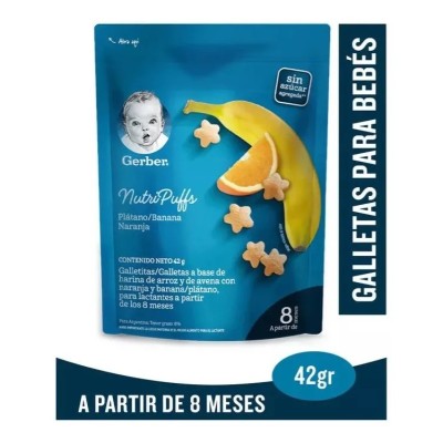 Galletitas Gerber NutriPuffs Banano Naranja