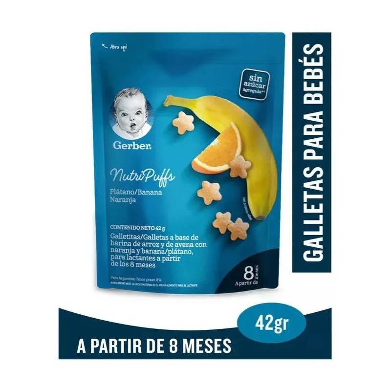 Galletitas Gerber NutriPuffs Banano Naranja