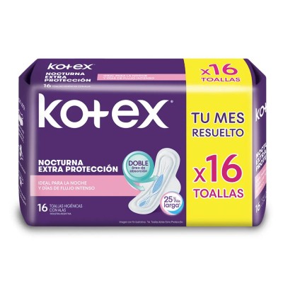 Toalla Femenina Kotex Nocturna UltraProtect