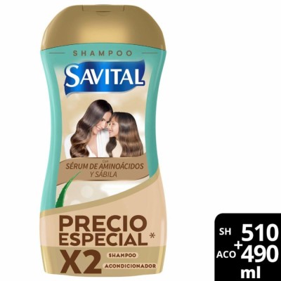 Shampoo + Acondicionador Savital Sérum de Aminoácidos