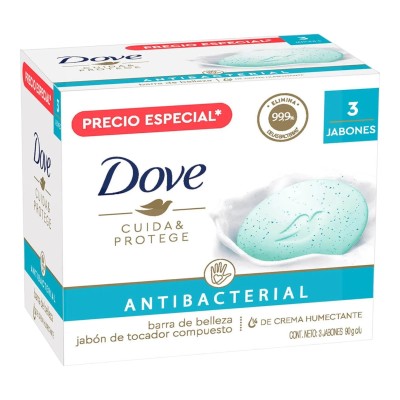 Jabón Dove Cuida y Protege x3