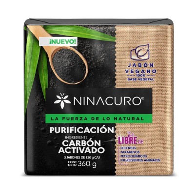 Jabón Ninacuro Carbón Activado x3