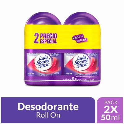 Desodorante Lady Speed Stick Floral Roll On x2